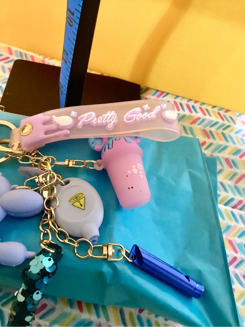 NWOT - Backpack Charms ! LED Flashlight & Whistle included!! Blue Owl